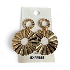 Express Shimmering Gold Statement Earrings